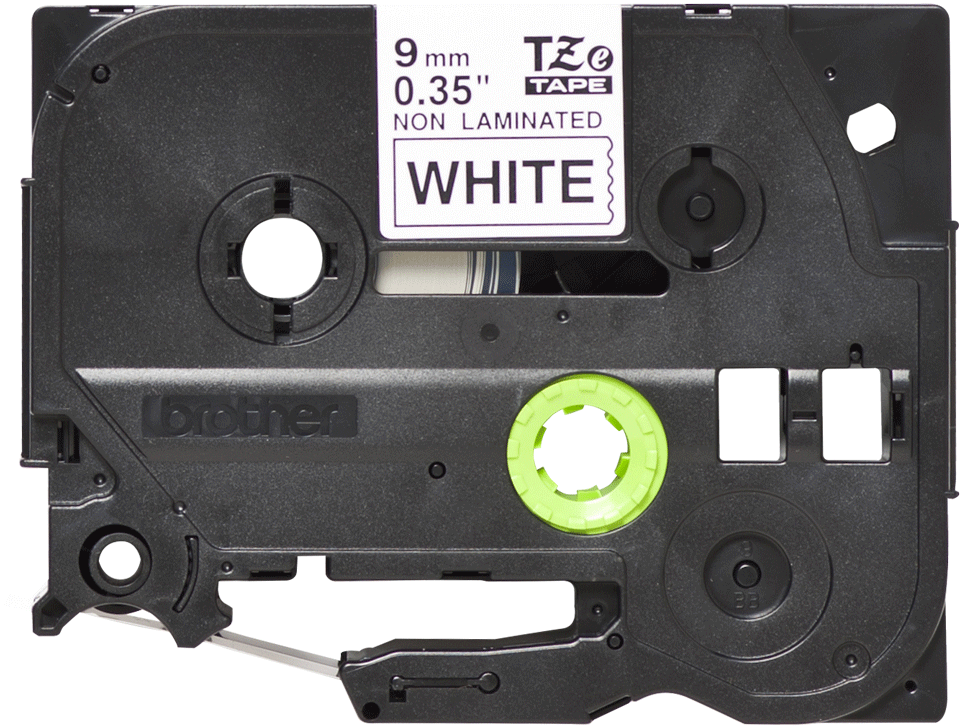 Origināla Brother TZe-N221 uzlīmju lentes kasete – melna drukas balta, 9mm plata 2